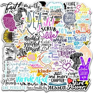 50Pcs Engels Letters Sticker Inspirational Quotes Cartoon Vinyl Decals Voor Laptop Computer Skateboard Case Diy Speelgoed Stickers