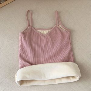 Herfst Winter Warm Ondergoed Vrouwen Tank Top Stretch Lingerie Top Femme Thermische Onderhemd Intieme Slim-Fit Meisje Dieptepunt Camis