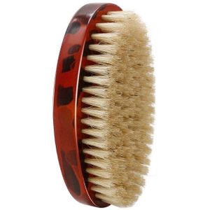 1Pcs Man Baard Borstel Varkenshaar Scheerkwast Gezichtshaar Snor Reinigingsborstel Beuken Houten Kam Mannen wave Haar Borstel