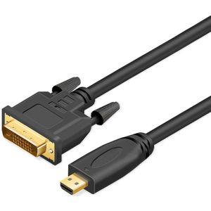 Micro HDMI Male naar DVI DVI-D 24 + 1 Male Kabel Koord voor EVO Asus T100TA ME302C en Andere 6FT 1 M 1.8M