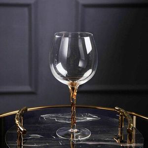 Creatieve vogel cocktail glas Persoonlijkheid moleculaire Gold Hexagon Plating Glas Cup Goud Wijn Beker Sap Koffie Glas Drinkbeker