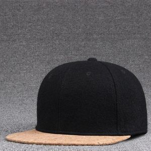 Top Wolvilt Snapback Caps Winter Hip Hop Bboy Platte Pet Solid Skateboard Hoed Mannen Hout Kurk Baseball hoeden