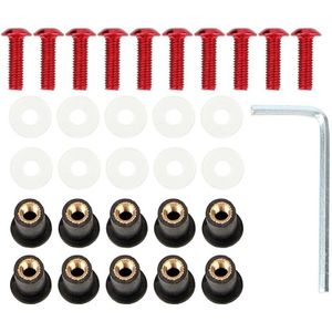 Motorfiets Voorruit Moer Bout Set Voorruit Fasterner Kit Wasmachine Schroef Kuip Screen Fasterners 5X15Mm Motor Accessoires