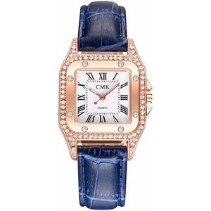 Luxe Mode Vrouwen Strass Horloge Leather Analoge Quartz Horloges Dames Jurk Horloge Relogio Feminino