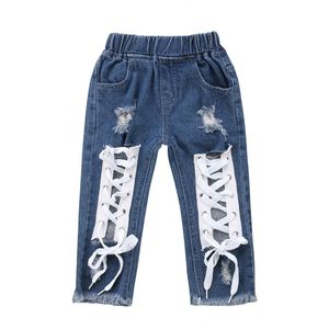 Peuter Kids Baby Jongens Meisjes Bandage Denim Rock Blue Hole Broek Jeans Bodems