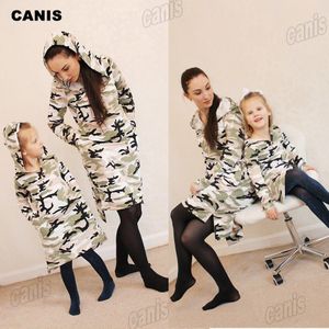 Citgeett Lente Vrouwen Kids Camouflage Lange Mouwen Hodded Jurk Trui Top Trui Jurk