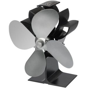 4 Blade Houtkachel Fan Warmte Aangedreven Haard Ventilator Met Netic Thermometer Voor Hout Log Brander