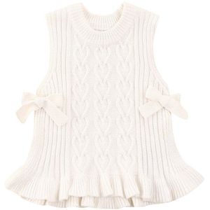 Baby Meisje Mode Boog Solide Trui Vest 6M-3Y Baby Peuter Kinderen Lente Herfst Casual Mouwloze Knit Top Vest Outfits