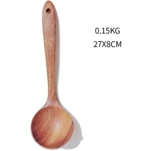 Koken Lepels Scoop Teak Natuurlijke Houten Servies Lepel Pollepel Turner Lange Rijst Vergiet Soep Skimmer Keuken Tool Set