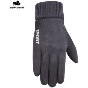 Bison Denim Winter Mannen Handschoenen Touch Screen Warm Thicken Katoenen Handschoenen Winddicht Motorrijden Winter Handschoenen Voor Mannen S063