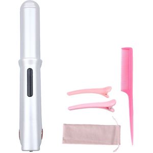 Draadloze Haar Ijzeren Gegolfd Plaat Elektrische Krultang Krul Modelling Gereedschap Anti-Brandwonden Kam Snelle Verwarming Haar Steil