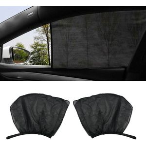 2Pcs Window Zonnescherm Zwart Mesh Cover Kind Uv Protector Shield Voor Meest Auto Auto Side Rear Window zonnescherm