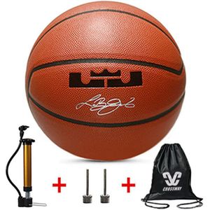 Standaard Basketbal, Outdoor Slijtvaste Pu Basketbal, Kinderen Basketbal Training, luchtpomp + Air Naald + Tas