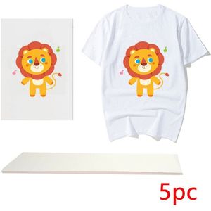 5 Pcs Sublimatie Transfer Papier A4 Papier Heat Thermal Transfer Papier Stickers Met Warmte Pers Voor T-shirt