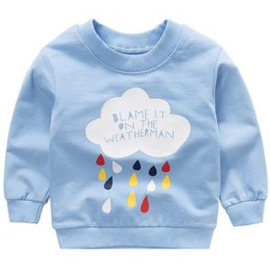 Herfst lange mouw Sweatshirt baby jongens en meisjes cloud en regen afdrukken toevallige Sweater