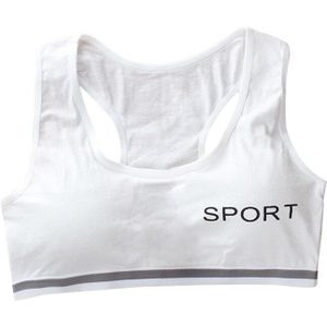 Meisjes Katoenen Ondergoed Sets Training Bh Slipje Kids Tieners Studenten Beha Vest En Slipje Draadloze Meisjes Sportbeha 8-16Y