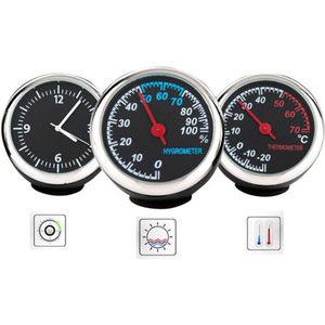 Ronde Vorm Auto Auto Digitale Klok Auto Horloge/Thermometer/Hygrometer Auto Interieur Decoratie Ornament Auto Styling