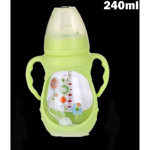 150/240Ml Kindje Glazen Fles Anti Koliek Brede Hals Met Afneembare Handvat Zuigfles Voor Pasgeboren Baby Peuter bpa Gratis 8Oz