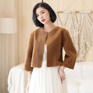 Winter 3/4 Lange Mouwen Bruids Jas Warme Bruine Faux Fur Bruids Bolero Faux Fur Bruiloft Jas