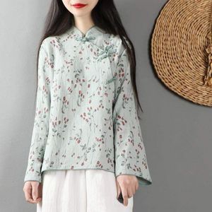 Chinese Stijl Kleding Vrouwen Kleding Cheongsam Top Chinese Traditionele Overhemd Blouse Katoen Hanfu Dames Chinese Tops 10090