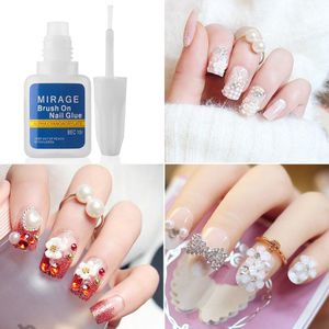 1 fles Nail Art Lijm 10G Acryl Rhinestones Decoratie Kunstnagels Tips Professionele Nail Care Manicure Tool Met Borstel
