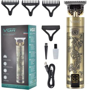 Vgr 076 Elektrische Tondeuse Professionele Persoonlijke Verzorging Kapper Trimmer Voor Mannen Scheerapparaat Lcd Oplaadbare Tondeuse T9 Vgr V076