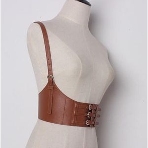 vrouwen brede elastische lederen riem Casual corset Riem schouderbanden decoratie riem Meisje Jurk Bretels