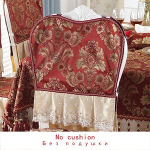 Europese Klassieke Jacquard Stoel Cover Kussen Vintage Luxe Splice Kant Stoel Achterkant Paleis Stijl Huis Stof Decoratie