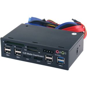 5.25Inch Optische Drive Hub Pc Usb 3.0 Media Dashboard Multifunction Kaartlezer Audio Accessoires Computer Esata Voorpaneel
