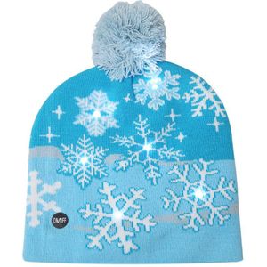 25 # Hoeden Winter Vrouwen Gebreide Hoed Volwassen Kerst Hoeden Sneeuwvlok Golf Streep Led Gloeiende Kerst Hoed Шапки Женские Брендовые