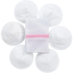 6Pcs Nursing Zoogcompressen Absorptievermogen Zoogcompressen Nipplecovers Voor Moeder Borstvoeding Ademende Wasbare Anti-Flow Borst Pads