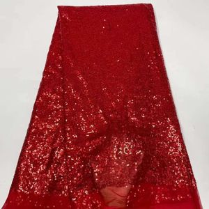 Groene Afrikaanse Handgemaakte Kralen Veters Stoffen Luxe Nigeriaanse Pailletten Mesh Kant Stof Voor Feestjurk