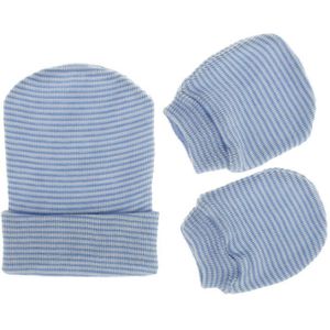 2 Stuks Baby Anti Krassen Zachte Katoenen Handschoenen Single Layer Hoed Set Bescherming Scratch Wanten Warmer Cap Kits
