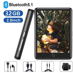 MP3 MP4 Speler Bluetooth 5.1, 2.8 ''Touch Screen Bluetooth MP3 Speler 32Gb Grote Geheugen Hifi Lossless Muziek Speler Met Speaker