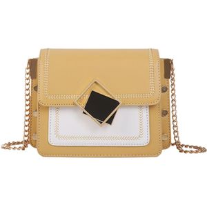 Pu Leer Toevallige Crossbody Tassen Vrouwelijke Keten Vierkante Schouder Messenger Tas Dames Reizen Kleine Effen Kleur Handtas