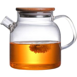 Hittebestendig Borosilicaatglas Grote Capaciteit Theepot Bamboe Cover Cool Water Sap Pot Water Pitcher