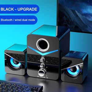 3Pcs Computer Speaker Blauwe Led Surround Sound Subwoofer Muziek Speaker Voor Laptop Pc Telefoon Stereo Bluetooth 5.0 Luidspreker