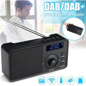 Digitale DAB DAB + FM Radio Ontvanger Draagbare bluetooth Mini Radio Stereo Speaker Muziekspeler LCD Wekker Oudere