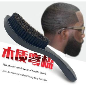 Haar Kam Lange Handvat Gebogen Kam Massief Hout Medium Harde Wave Curve Haar Borstel
