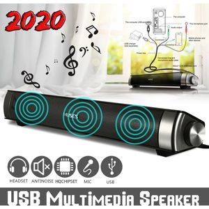 Multimedia Audio Hifi Stereo Wired Soundbar Speaker Systeem 6W Usb Sound Bar Voor Computer Pc Laptop Desktop Smart Telefoon