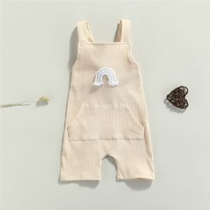 0-2 Jaar Peuter Baby Meisjes Corduroy Overalls Leuke Regenboog Jarretel Broek Met Voorvak Multicolor