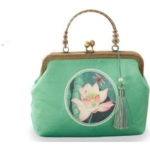 Angelatracy Jacquard Luxe Handtassen Vrouwen Tassen Lotus Vrouwen Messenger Bags Handtas Lady Green Bolsa Feminina