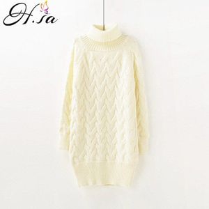 H. SA Vrouwen Truien lange Coltrui Gebreide Pullover en Jumpers Fall Winter Warm Casual Trui Truien Pull femme hiver