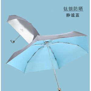 Titanium Zilver Platte Vijf Fold Paraplu Voor Zowel Regen En Zon Paraplu Regen Vrouwen Kleine Paraplu