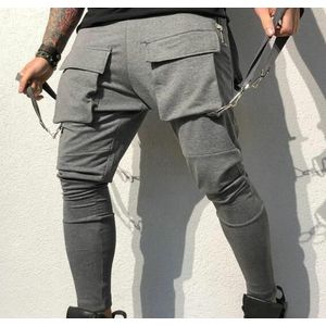 Hip Hop Multi-pocket Mannen Broek Katoen Track Broek Joggers Joggingbroek Casual Zip pocket Zweet Broek