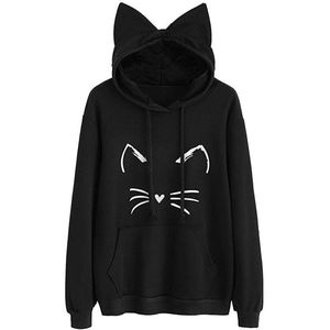 Jaycosin Vrouwen Sweatshirts Lange Mouw Kat Oor Hoodies Sweatshirt Trui Tops Blouse Trui Hoodie Poleron Mujer 19JUL25