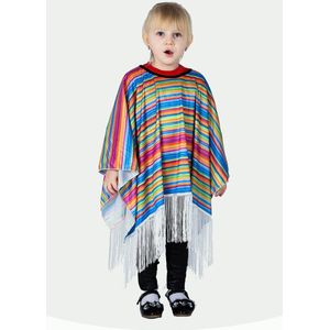 Kids Mexico Mantel Streep Mexico Regenboog Gewaden Kinderen Stage Outfit Kwastje Cape Nationale Halloween Party Poncho Cosplay Kostuums