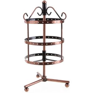 3 Tiers 72 Gaten Ronde Oorbellen Display Rack Metal Roterende Sieraden Standhouder