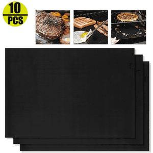 10 Pcs Non-stick Bbq Grill Mat 40*33 Cm Bakken Mat Koken Grillen Vel Hittebestendigheid gereinigd Keuken Voor Party