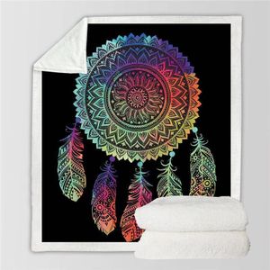 Beddingoutlet Dreamcatcher Sherpa Worp Deken Bohemian Mandala Sherpa Fleece Deken Op Het Bed Sofa Kleurrijke Plaid Sprei
